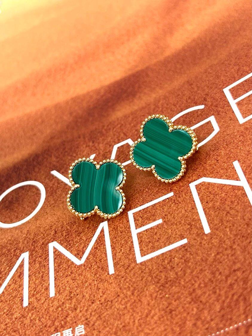 [Stars Jewelry] CLOVER LARGE (20mm) 1 MOTIFS GREENER MOP STUD EARRINGS