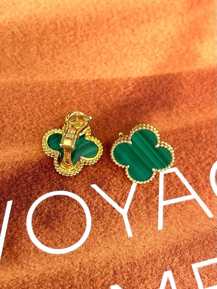 [Stars Jewelry] CLOVER LARGE (20mm) 1 MOTIFS GREENER MOP STUD EARRINGS