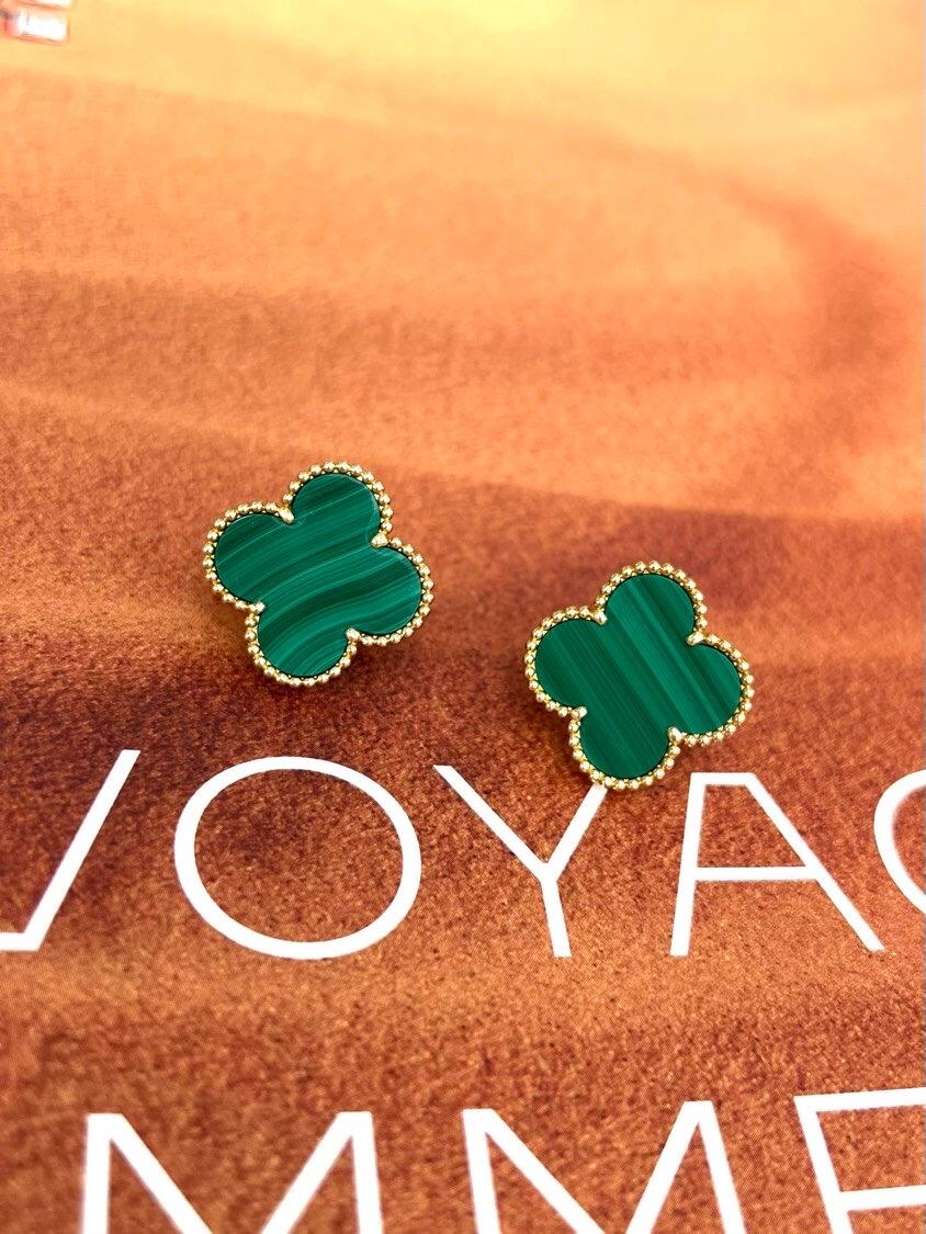 [Stars Jewelry] CLOVER LARGE (20mm) 1 MOTIFS GREENER MOP STUD EARRINGS