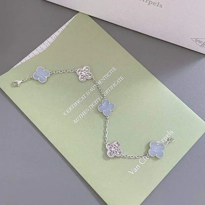 [Stars Jewelry] CLOVER 5 MOTIF PURPLE CHALCEDONY BRACELET COLLECTION