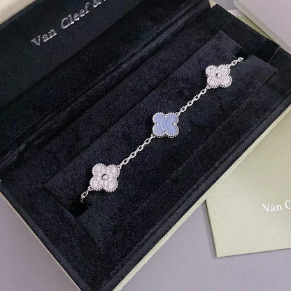 [Stars Jewelry] CLOVER 5 MOTIF PURPLE CHALCEDONY BRACELET COLLECTION