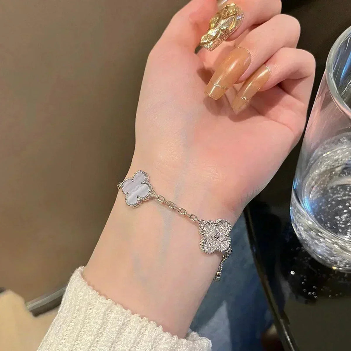 [Stars Jewelry] CLOVER 5 MOTIF PURPLE CHALCEDONY BRACELET COLLECTION