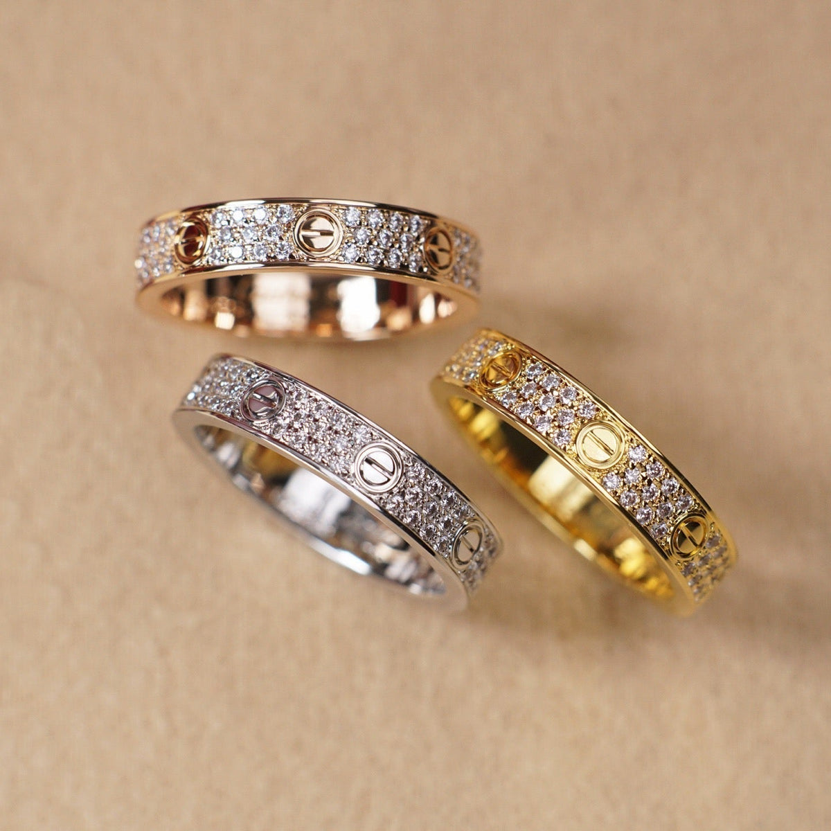 [Stars Jewelry]LOVE RING 4.0MM DIAMOND PAVED