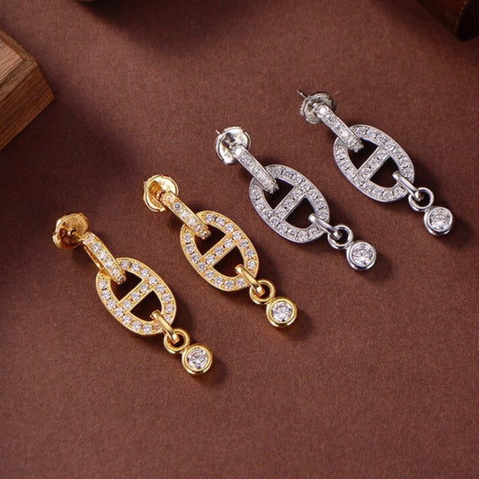 [Stars Jewelry]HM CHAINE DIAMOND EARRINGS