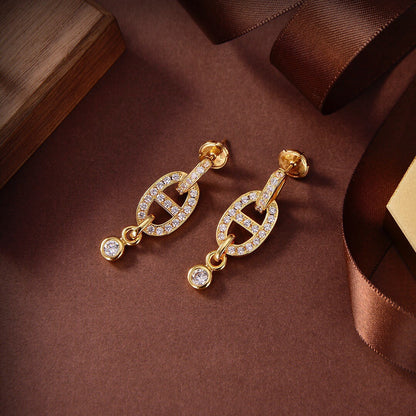 [Stars Jewelry]HM CHAINE DIAMOND EARRINGS