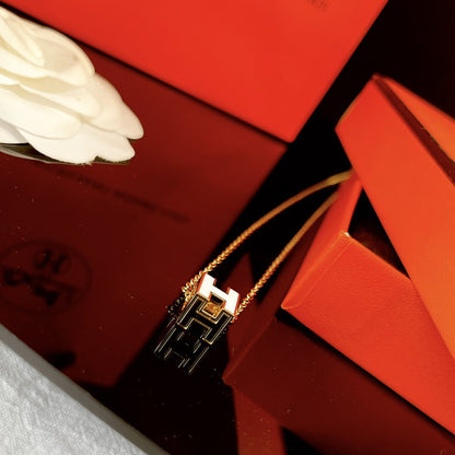 [Stars Jewelry]H WHITE SQUARE GOLD NECKLACE