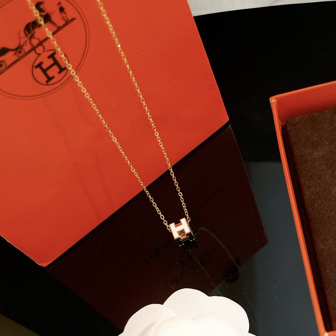 [Stars Jewelry]H WHITE SQUARE GOLD NECKLACE