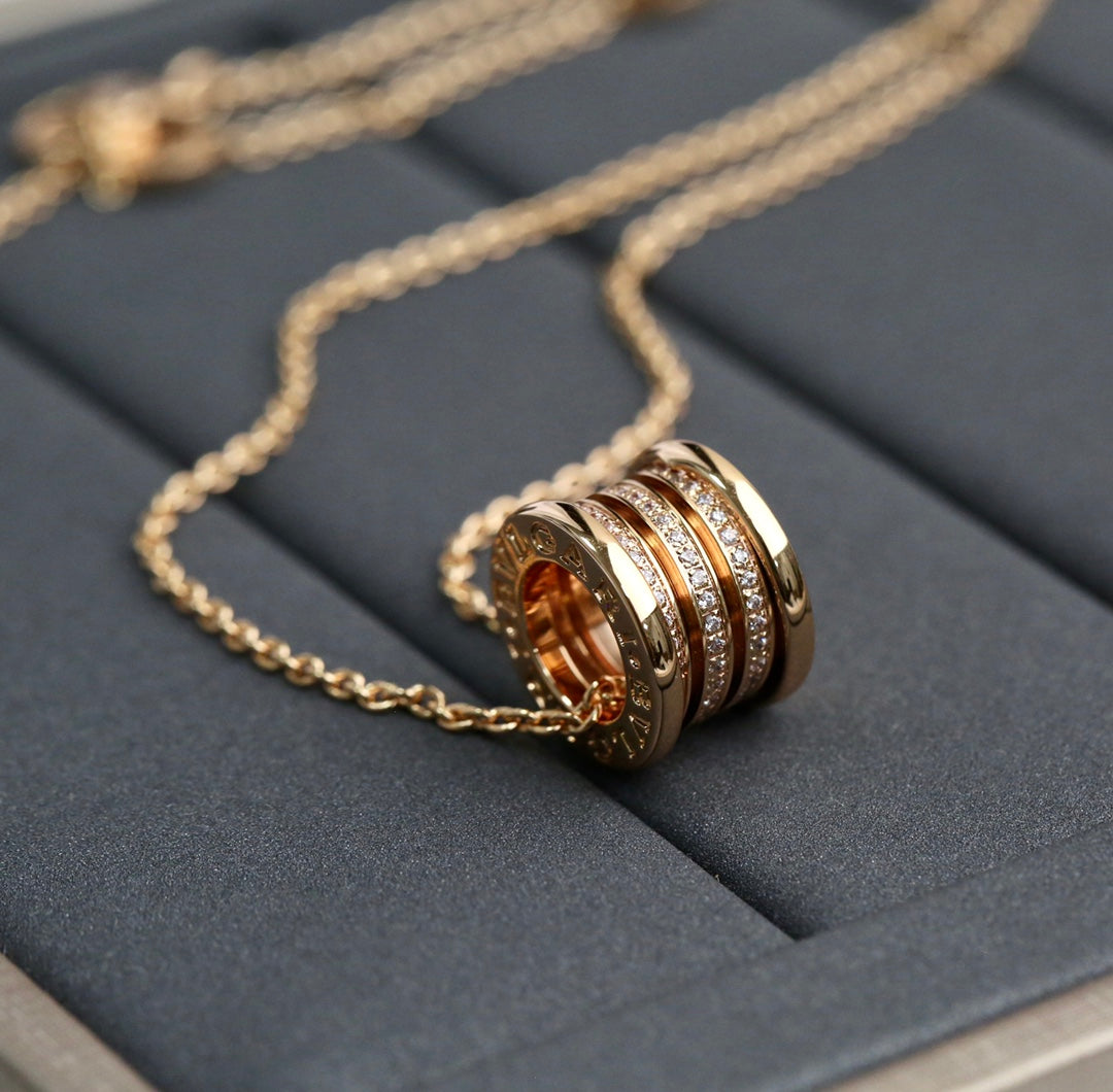 [Stars Jewelry]ZERO 1 PINK GOLD DIAMOND NECKLACE