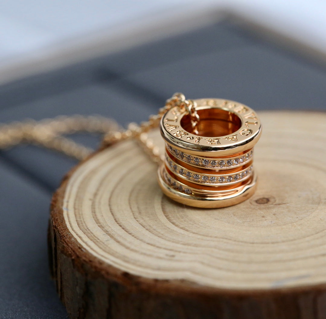 [Stars Jewelry]ZERO 1 PINK GOLD DIAMOND NECKLACE