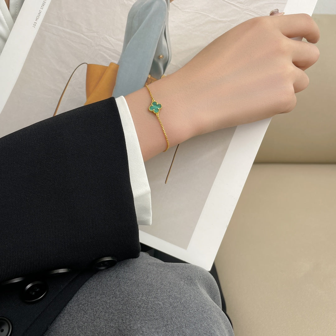 [Stars Jewelry]CLOVER BRACELET MALACHITE 1 MOTIF