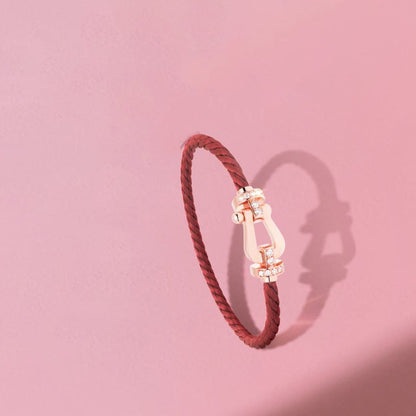 [Stars Jewelry]FORCE 10 HALF DIAMOND PINK GOLD RED CORDERI LARGE AND MEDIUM MODEL