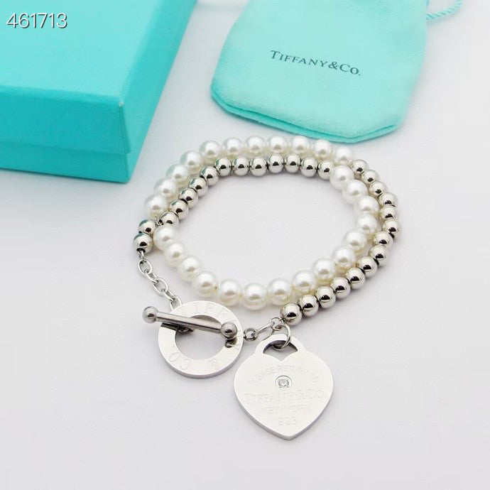 [Stellar jewels]RETURN TO TIF HEART TAF BEAD PEARL BRACELET