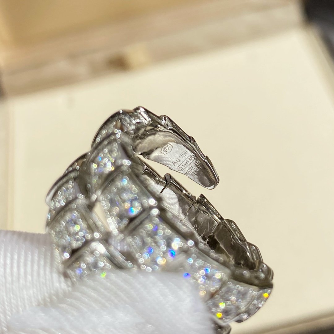 [Stars Jewelry]SERPENTI DOUBLE RING SILVER DIAMOND PAVED