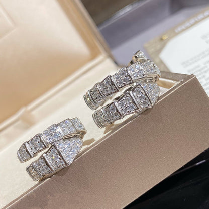 [Stars Jewelry]SERPENTI DOUBLE RING SILVER DIAMOND PAVED