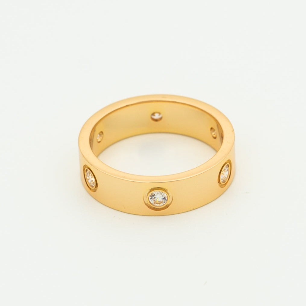 [Stars Jewelry]LOVE RING 5.5MM 6 DIAMONDS PINK GOLD