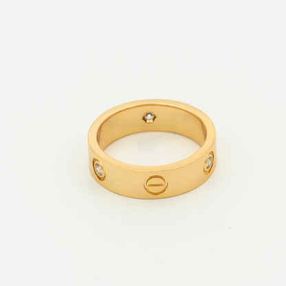 [Stars Jewelry]LOVE RING 5.5MM 3 DIAMONDS PINK GOLD