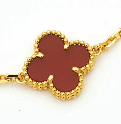[Stars Jewelry] CLOVER 5 MOTIF RED CORNELIAN BRACELET COLLECTION