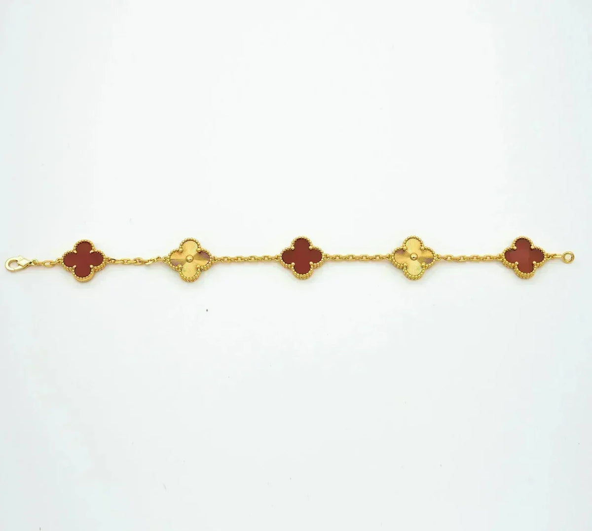 [Stars Jewelry] CLOVER 5 MOTIF RED CORNELIAN BRACELET COLLECTION