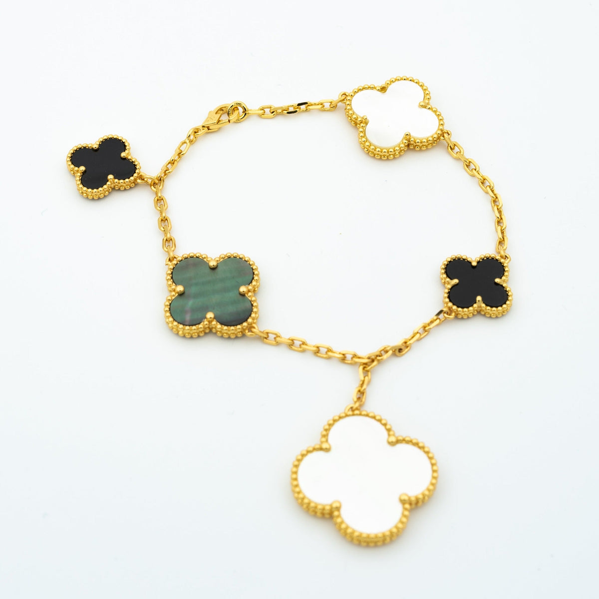 [Stars Jewelry]CLOVER BRACELET 5 MOTIFS ONYX MOP
