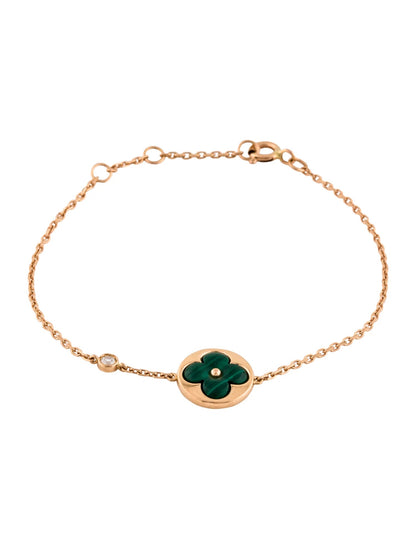 [Stars Jewelry]SUN MALACHITE 1 DIAMOND PINK GOLD BRACELET