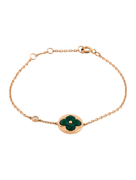 [Stars Jewelry]SUN MALACHITE 1 DIAMOND PINK GOLD BRACELET