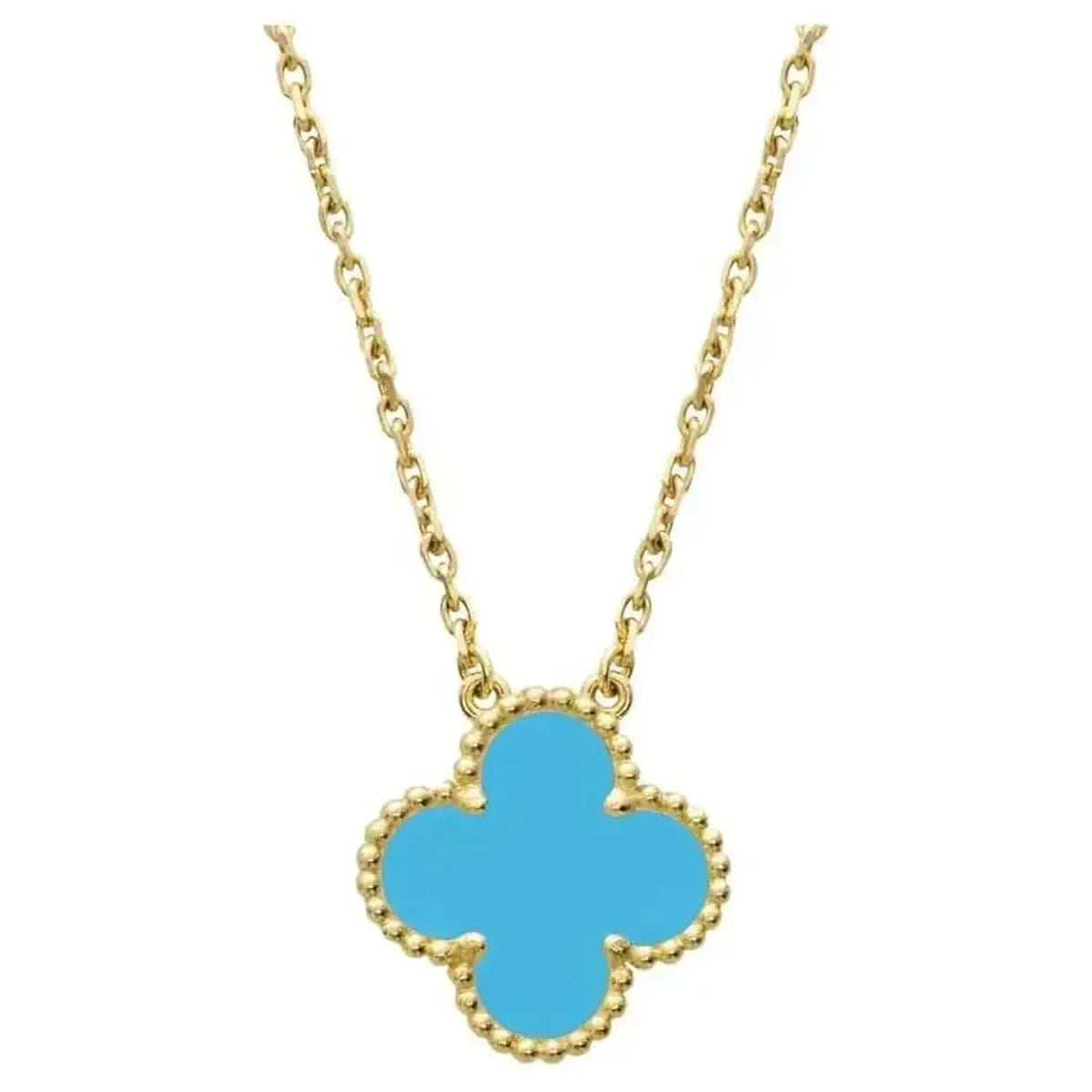 [Stars Jewelry]CLOVER 15MM VINTAGE TURQUOISE NECKLACE