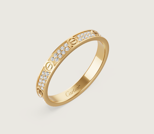 [Stars Jewelry]LOVE RING 2.6mm-wide full-diamond ring Gold