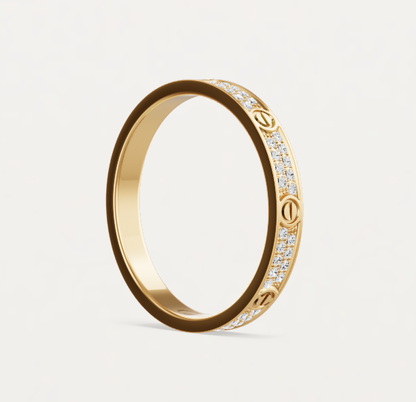 [Stars Jewelry]LOVE RING 2.6mm-wide full-diamond ring Gold