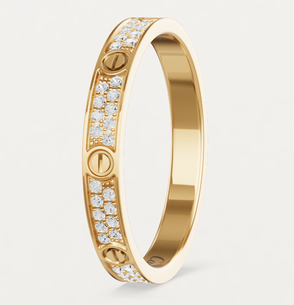 [Stars Jewelry]LOVE RING 2.6mm-wide full-diamond ring Gold