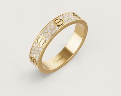 [Stars Jewelry]LOVE RING 4mm-wide full-diamond ring GOLD