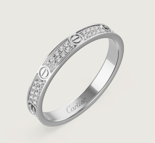 [Stars Jewelry]LOVE RING 2.6mm-wide full-diamond ring silver