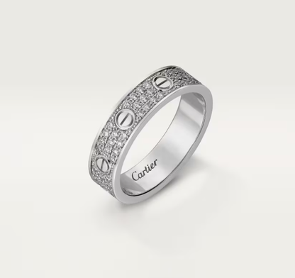 [Stars Jewelry]LOVE RING 4mm-wide full-diamond ring silver