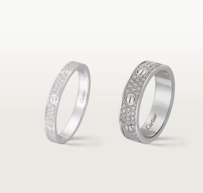 [Stars Jewelry]LOVE RING 4mm-wide full-diamond ring silver