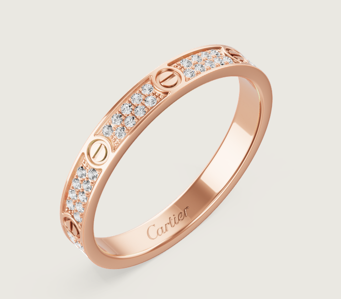 [Stars Jewelry]LOVE RING 2.6mm-wide full-diamond ring Rose Gold