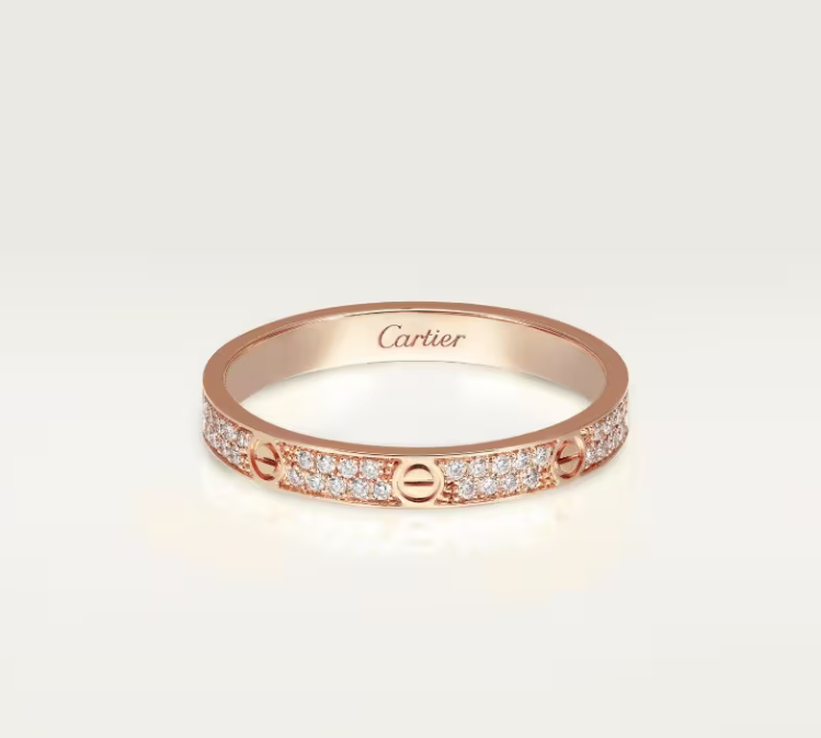 [Stars Jewelry]LOVE RING 2.6mm-wide full-diamond ring Rose Gold
