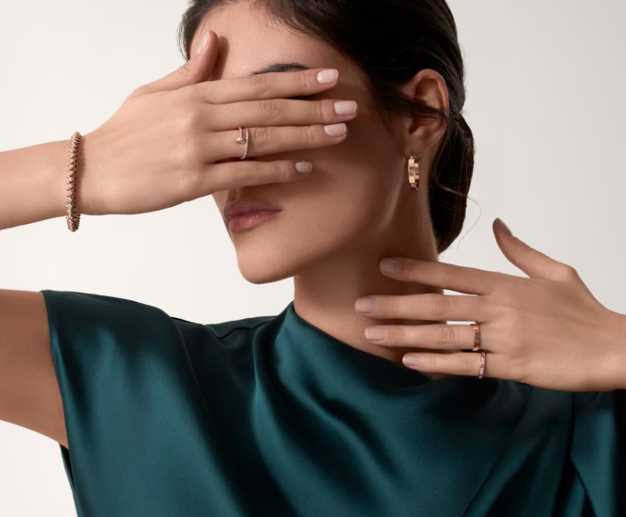 [Stars Jewelry]LOVE RING 2.6mm-wide full-diamond ring Rose Gold