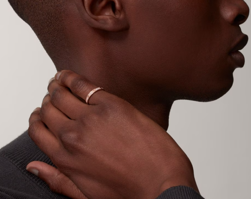 [Stars Jewelry]LOVE RING 2.6mm-wide full-diamond ring Rose Gold