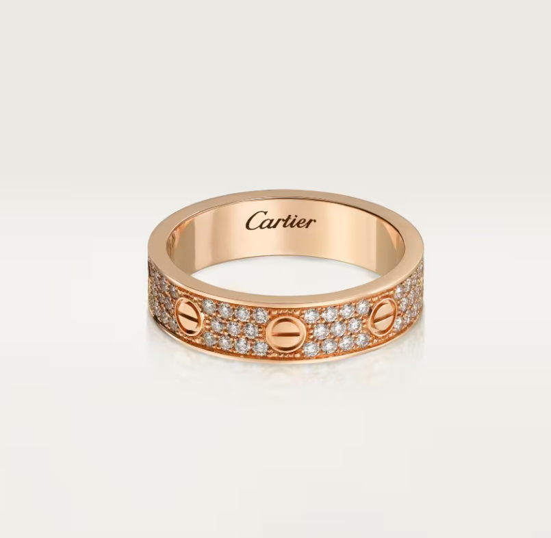 [Stars Jewelry]LOVE RING 4mm-wide full-diamond ring Rose Gold
