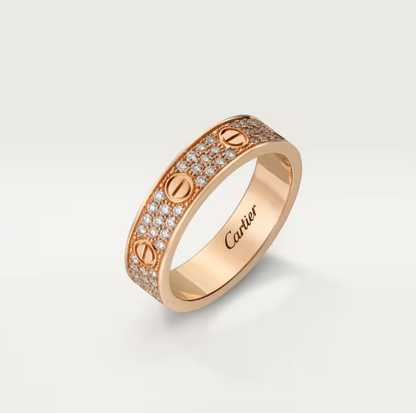 [Stars Jewelry]LOVE RING 4mm-wide full-diamond ring Rose Gold