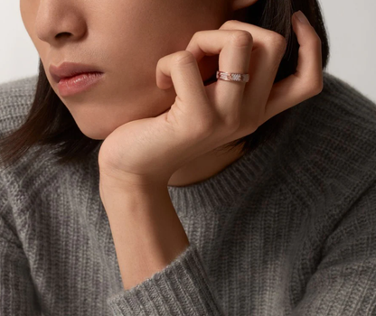[Stars Jewelry]LOVE RING 4mm-wide full-diamond ring Rose Gold