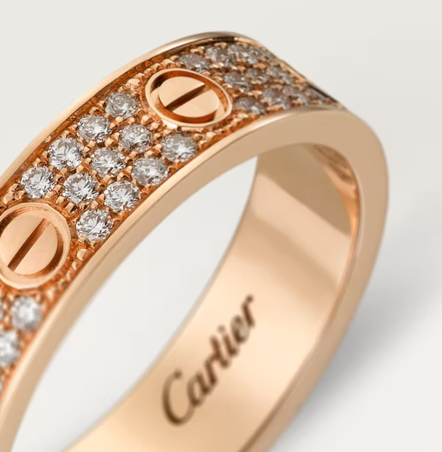 [Stars Jewelry]LOVE RING 4mm-wide full-diamond ring Rose Gold