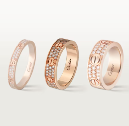 [Stars Jewelry]LOVE RING 4mm-wide full-diamond ring Rose Gold
