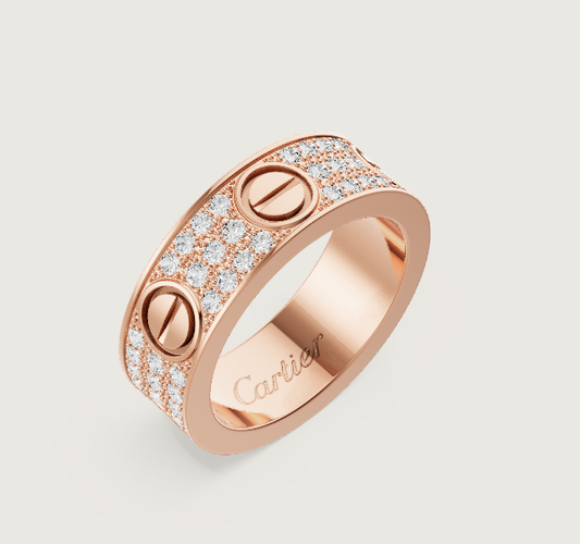 [Stars Jewelry]LOVE RING 6.5mm-wide full-diamond ring Rose Gold