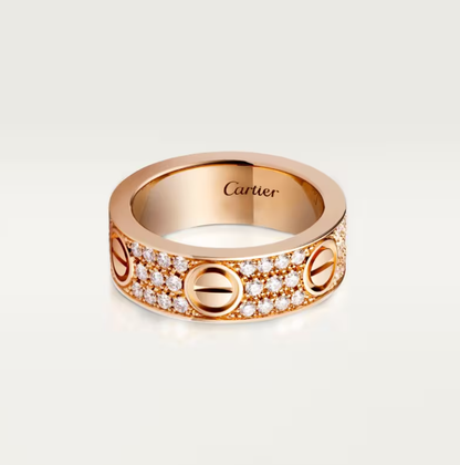 [Stars Jewelry]LOVE RING 6.5mm-wide full-diamond ring Rose Gold