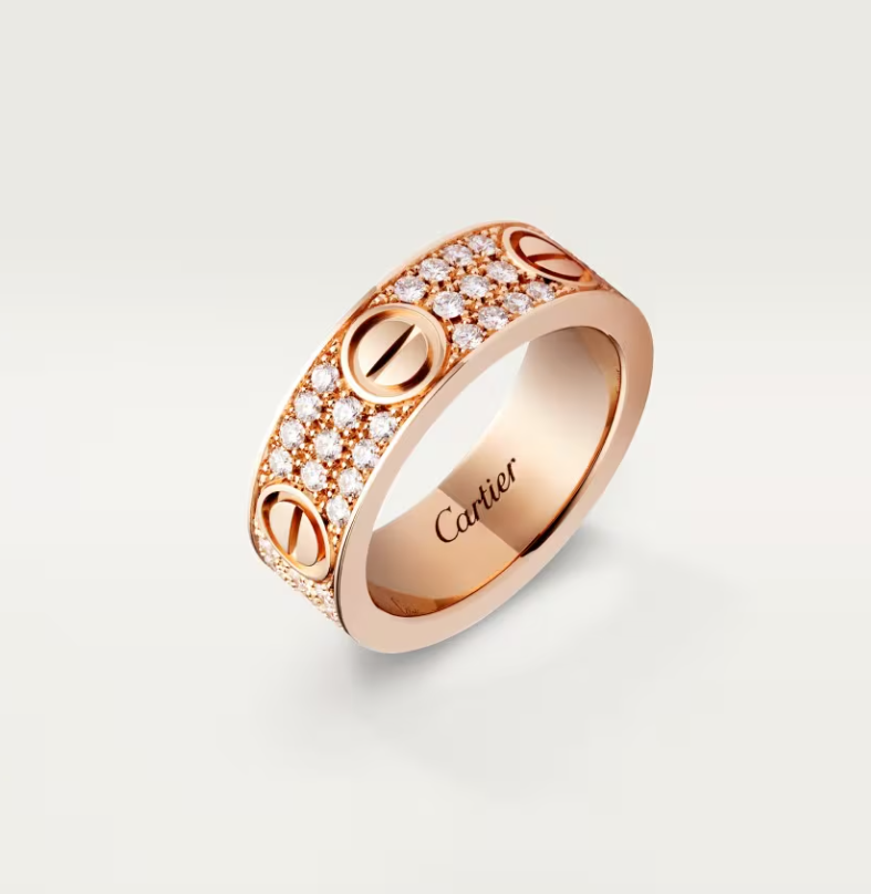 [Stars Jewelry]LOVE RING 6.5mm-wide full-diamond ring Rose Gold