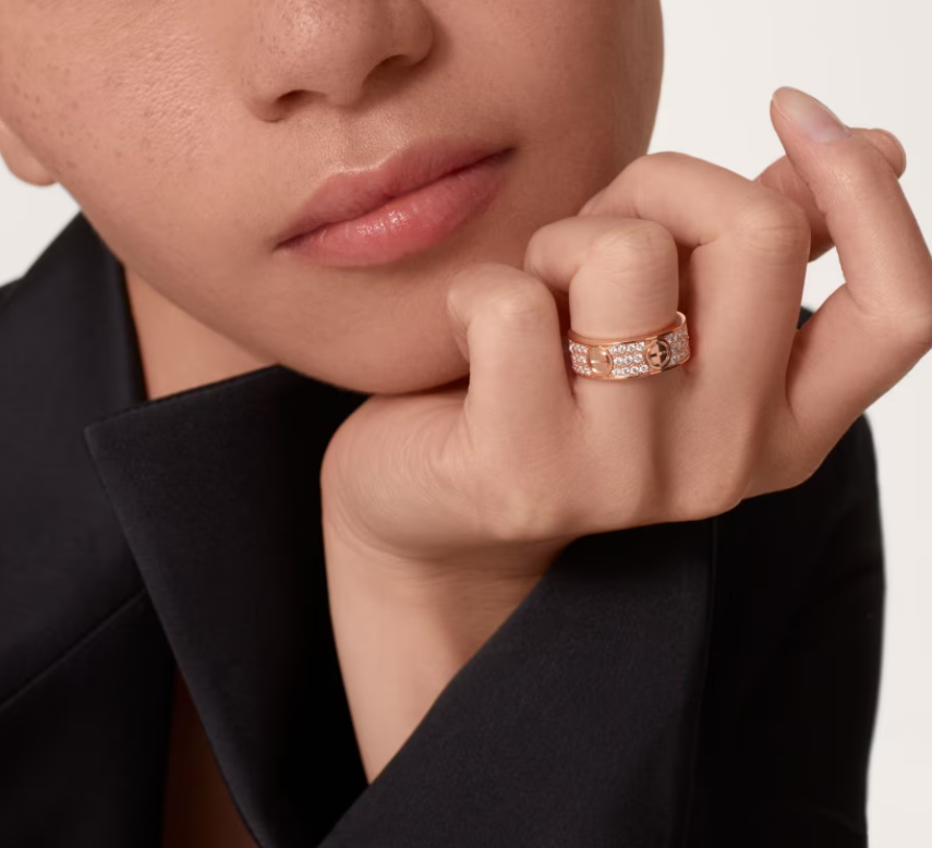 [Stars Jewelry]LOVE RING 6.5mm-wide full-diamond ring Rose Gold