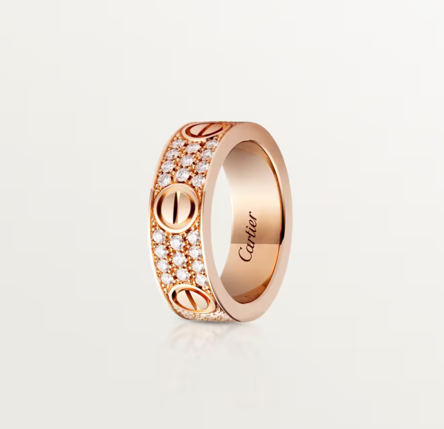 [Stars Jewelry]LOVE RING 6.5mm-wide full-diamond ring Rose Gold