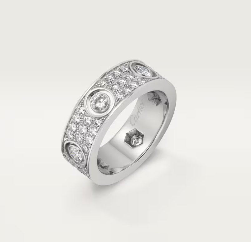 [Stars Jewelry]LOVE RING 6.5MM Full Diamond, 6 Major Diamonds Silver