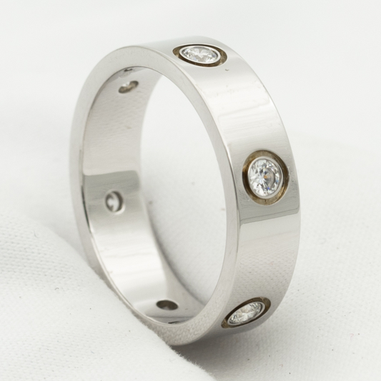 [Stars Jewelry]LOVE RING 5.5MM 6 DIAMONDS SILVER