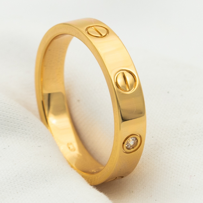 [Stars Jewelry]LOVE RING 4MM 1 DIAMOND PINK GOLD